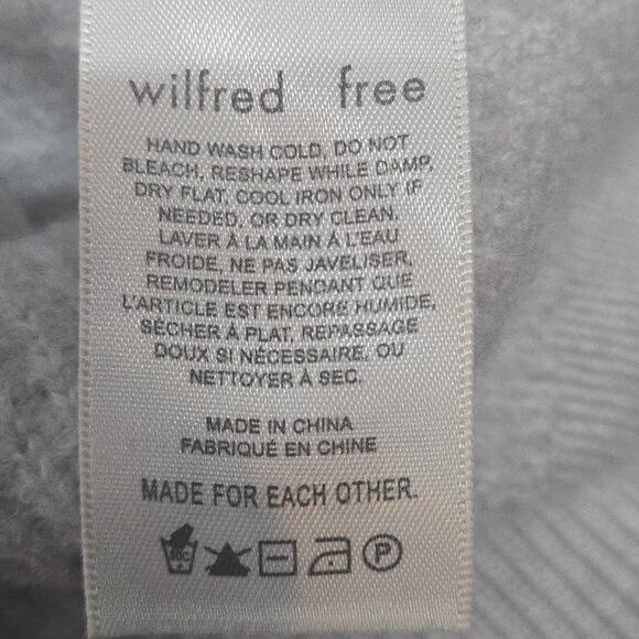 Wilfred Free Hillside Sweater Merino Wool LIght Grey Cream Size Small - Picture 5 of 6